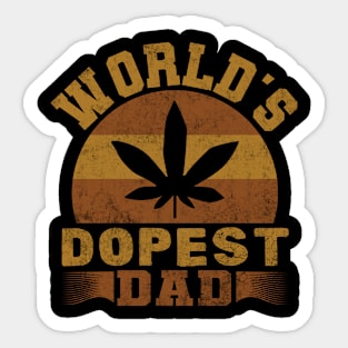 World's Dopest Dad Funny Dope Dad Distressed Style Sticker